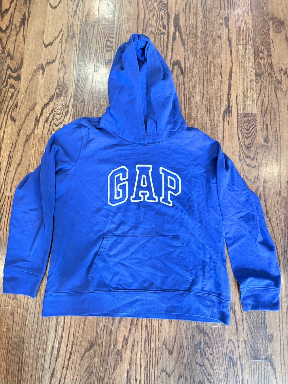 GAP Royal Blue Hoodie with White Outlined Logo Size Large